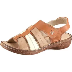 Sandale, Damen, Gr. 37, beige (beige, sand), Glattleder, sportlich, Schuhe