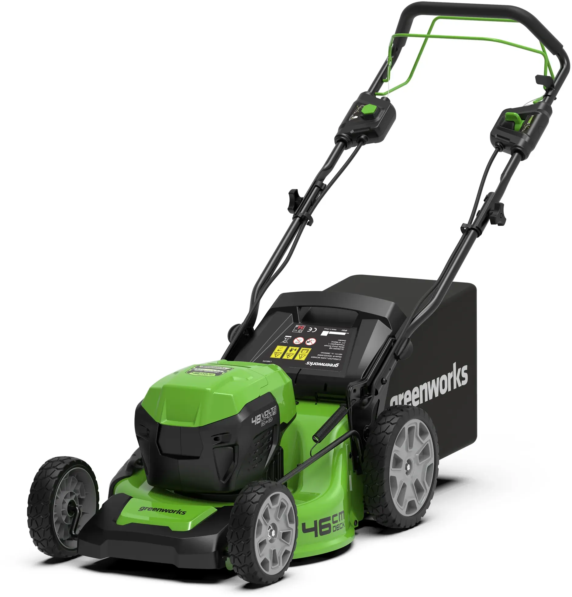 Greenworks POWERALL 48V (24V x 2) Rasenmäher 46cm mit Radantrieb - Ohne Akku