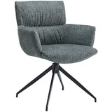 Dieter Knoll Armlehnstuhl, Anthrazit, Metall, Textil, Drehkreuz, 64x86x63 cm, Stoffauswahl, Sitzfläche 360° drehbar, automatische Rückholfunktion, Esszimmer, Stühle, Esszimmerstühle, Armlehnenstühle