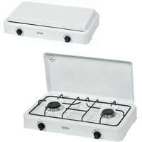 weiß 2 flammiger Yatech® Camping Gasherd Outdoor Gas Gaskocher Schraubanschluß