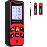 196 Fuß/60 m Laser-Entfernungsmesser, ± 1/16 Zoll hochpräzises Laser-Messgerät mit hintergrundbeleuchtetem LCD-Display,