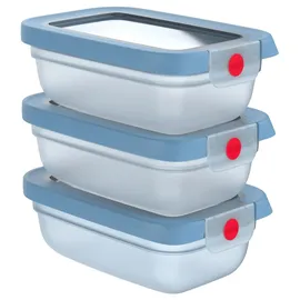Emsa Frischhaltedose rechteckig blau 11,71 x 17,63 x 17,49 cm 0,5 l 3-teiliges Set