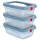 Emsa Frischhaltedose rechteckig blau 11,71 x 17,63 x 17,49 cm 0,5 l 3-teiliges Set