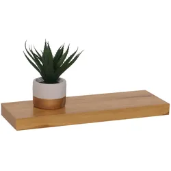 Teak-Wandregal MCW-M74, Badregal Hängeregal Regal, hochwertiges B-Grade-Teak (Kernholz, 20-30 Jahre), 3x41x14cm