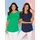 Classic Basics Longshirt CLASSIC BASICS "Doppelpack Shirts", Damen, Gr. 42, bunt (grasgrün, marine), 100% Baumwolle, unifarben, Rundhals, Shirts Longshirt