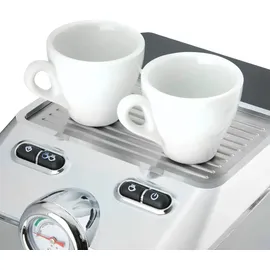 CASO Design Espresso Gourmet Siebträgermaschine silber mit Milchaufschäumer