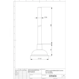 ASW Pömpel Ausgussreiniger 115 mm mit Holzstiel 35 cm
