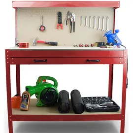 BITUXX Werktisch Metall 115 x 55 x 140 cm Rot