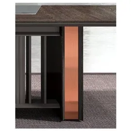 aea Eckschreibtisch Büro Einrichtung Chef Zimmer Möbel Design Schreibtische Möbel - Dunkelbraun