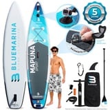 Bluemarina SUP Board Mapuna Sport, Kickpad, Double Layer, Paddel, Pumpe, Rucksack, 5J Garantie