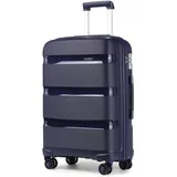 KONO Handgepäck Koffer Trolley 55cm Reisekoffer mit TSA Schloss und 4 Zwillingsrollens, Modisch und Verschleißfest Polypropylen Hartschalenkoffer, 55x40x21cm, 40 Liter (Dunkelblau, M)