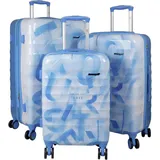 warenhandel könig Revona Koffer-Set 3-tlg. blau/weiß