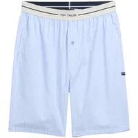 Tom Tailor Herren Bermuda aus Baumwolle mit Streifenmuster, blau,