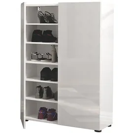 home24 Mister Bianco 80 x 115 x 34 cm weiß hochglänzend / weiß