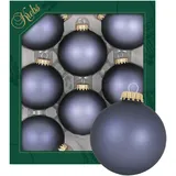 Krebs Glas Lauscha Weihnachtskugeln Uni-Design Theodora Grau 7cm