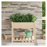 vidaXL Pflanzkasten mit Ablage 90 x 90 x 76 cm Beige