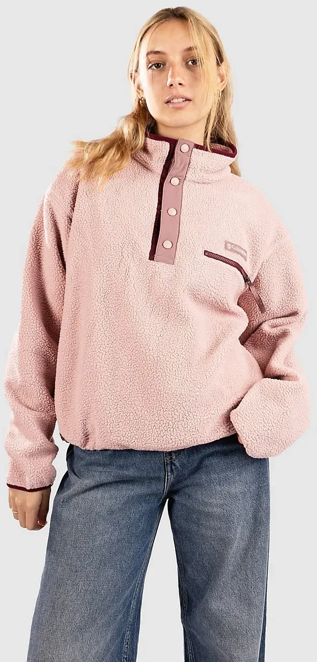 Columbia Helvetia II Cropped Half Snap Fleece Half-Zip Fleece Pullover eraser pink / fig / rich w Gr. S