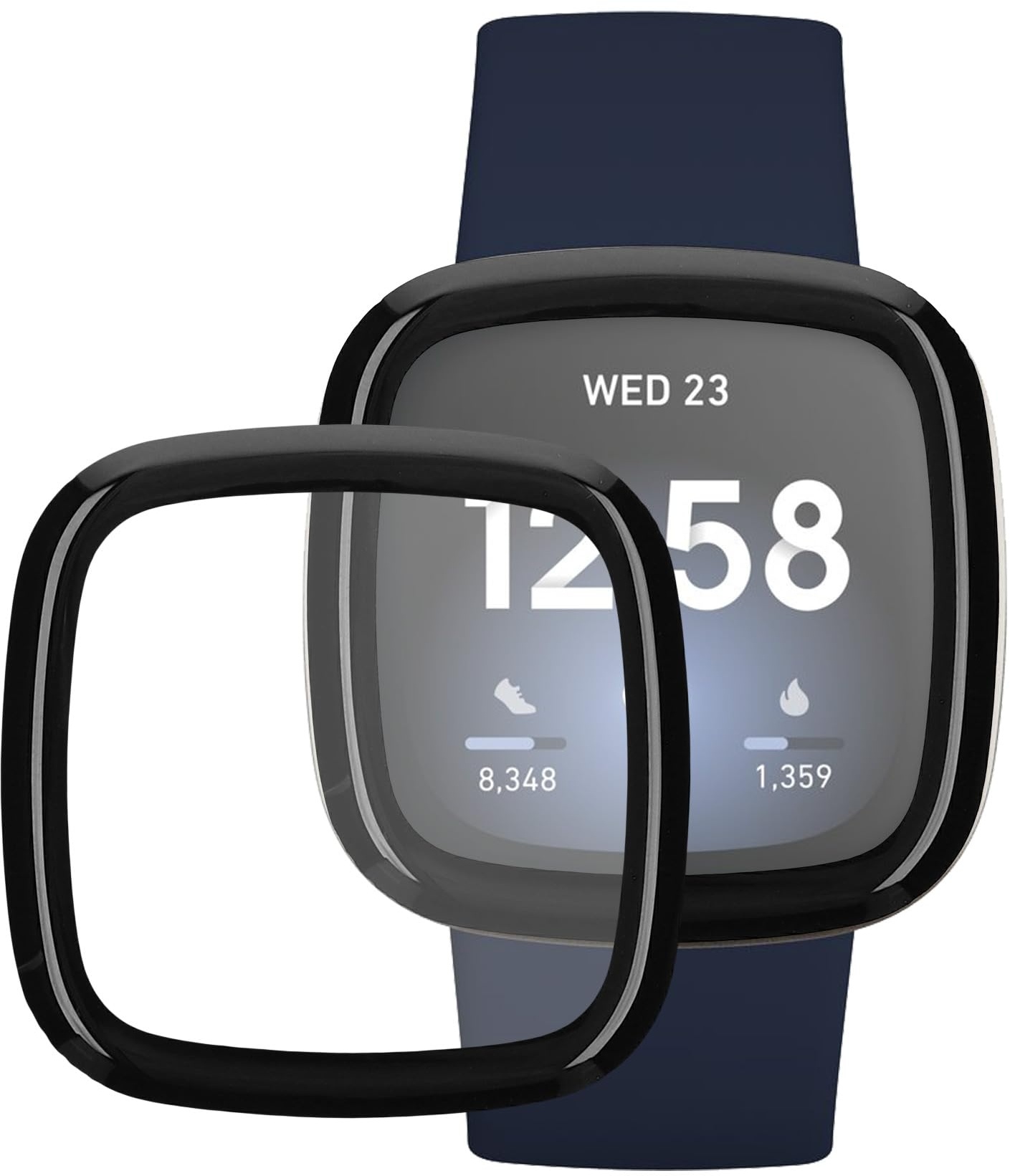 kwmobile 2X Transparente Displayschutzfolie kompatibel mit Fitbit Versa 3 Folie - Schutzfolie für Fitness Tracker - robuster Displayschutz