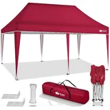 tillvex Partyzelt tillvex® Pavillon 3x6m Wasserdicht Gartenzelt Faltpavillon Partyzelt, (Pavillon 3x6m wasserdicht), Partyzelt mit Tasche für Garten rot