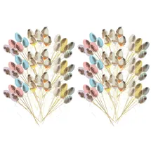 COM-FOUR® 108x Blumenstecker für Ostern - Bunte Ostereier mit Feder für Ostern zum Stecken - Osterdekoration