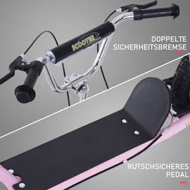 Homcom Kinderroller mit Luftreifen Kickboard 16 Zoll Rosa - Rosa