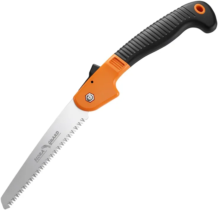 FLORA GUARD 7‐Zoll robuste professionelle Klapp‐Handsäge, Camping-/Gehacke (Orange)