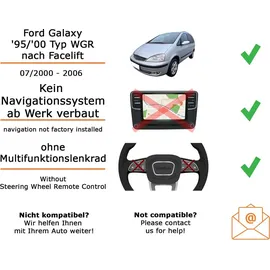 JUST SOUND best choice for caraudio Autoradio Einbaupaket Blaupunkt Milano 200 BT passend für Ford Galaxy Typ WGR + Bluetooth USB