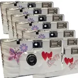 8X 1A PHOTO PORST Einwegkamera Edition Butterfly, Schmetterling, mit Blitz, Batterien und Film (8er Pack, je 27 Aufnahmen)