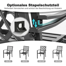 avestar Gartenstuhl 2er Set 2 x 56 x 56 x 85 cm schwarz