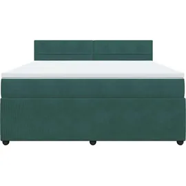 vidaXL Boxspringbett 180 x 200 cm Dunkelgrün