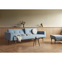 Innovation Living Schlafsofa mit Armlehnen Splitback Styletto dunkel Stoff Light Blue