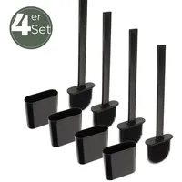 GarPet Klobürste Silikon schwarz 4x Set Wandmontage Silikon Toilettenbürste