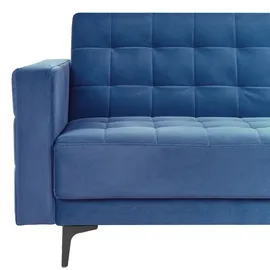 Beliani Modul Eckschlafsofa 4-Sitzer ABERDEEN Samtstoff Blau linksseitig
