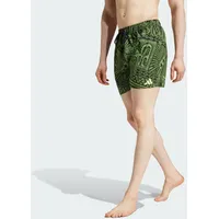 Adidas FARM 3-Streifen 5-Inch Badeshorts Crew Green / Black / Semi Spark S