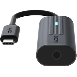 Rapoo USB-C Adapter, USB-C auf 3,5 mm Audio, grau Dockingstation
