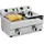 Royal Catering Doppelte Elektrofritteuse mit Hahn 230 V 2 x 10 L