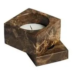 Woud - Jeu de dés 1 Kerzenhalter Brown Marble