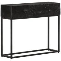 VidaXL Konsolentisch Schwarz 90x30x76 cm Massivholz und Eisen vidaXL