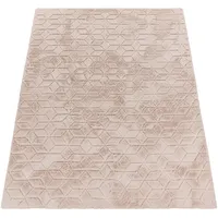 Paco Home Teppich Bubble Wohnzimmer Schlafzimmer Hochflor Fell Geometrisches Design 3d 160x220 cm, Beige 5