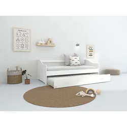 Daybett HOME AFFAIRE "Arlo, inklusive 2 Matratzen + Lattenroste, Jugendbett, Gästebett", weiß, B:95,5cm H:68cm L:203cm, Daybetten, 2 Schlafplätze, als Sofa nutzbar, Komplettbett