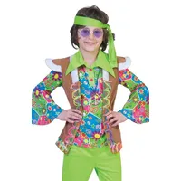 Funny Fashion Hippie-Kostüm Weste Sunrise zum Kinderkostüm - 60er 70er Jahre Outfit für Karneval 116