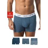 SNOCKS Boxershorts mit Streifen | Blaue Streifen | L