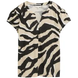 TOM TAILOR Damen T-Shirt mit Muster, braun, Animalprint, Gr. XL