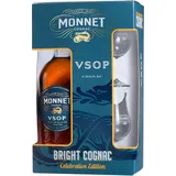 Monnet VSOP | Cognac aus Frankreich | Gold Meiningers International Spirits Awards| mit Geschenkverpackung mit Glas | aromatisch fruchtiger Geschmack | 40% Vol. | 0,7 Liter