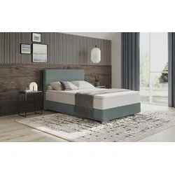 Boxbett INOSIGN "Stratus 2", blau (aqua clean pascha 316 aqua), B:147cm L:211cm, 64% Polyester / 36% Baumwolle, Komplettbetten, Boxspringbett, inkl. Bettkasten und Matratze