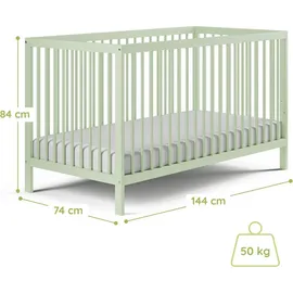 Kids Collective Babybett grün Holz, Buche, 70x140 cm Babymöbel, Babybetten, Gitterbett