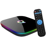 Android TV Box,Q Plus Android 9.0 TV-Box 4 GB RAM / 32 GB ROM H6 Quad-Core unterstützt 2,4 GHz WiFi 6 K HDMI DLNA 3D Smart TV Box