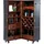 Kare Barschrank 61 x 154 x 61 cm Braun/Schwarz