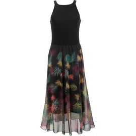 Aniston SELECTED Sommerkleid mit buntem Blätterdruck Schwarz/Beere/Grün/Rauchblau/Lila 36