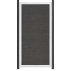 GroJaViento Zaunelement Farbe: Anthrazitgrau  Maß: 90x180cm Rahmen: Silber